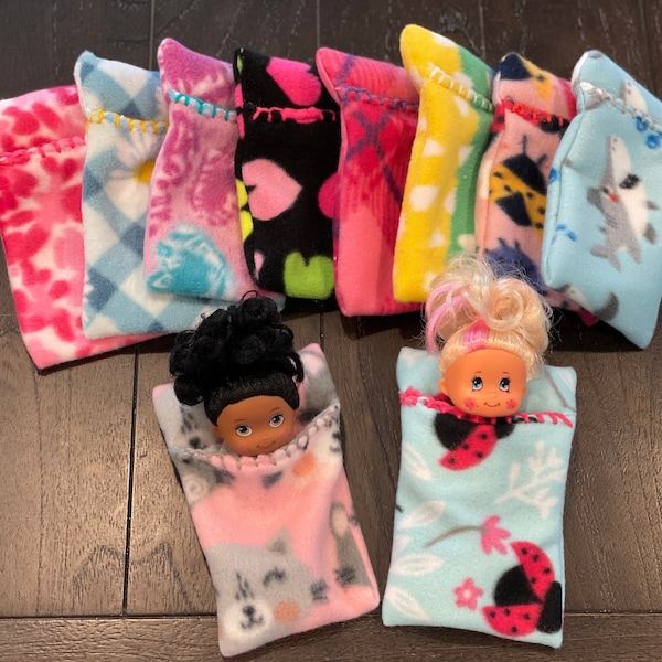 Small Doll Sleeping Bags - Fits Chelsea and Similar Size Dolls