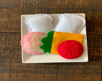 Bologna Sandwich Felt Food - Pretend Play Food- Build Your Own Sandwich