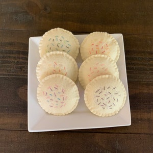Vanilla Sprinkle Felt Cookies - Felt Food - Pretend Play
