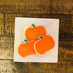 Pumpkin Frosted Felt Sugar Cookies - Felt Food - Pretend Play - Tier Tray - Halloween - Thanksgiving