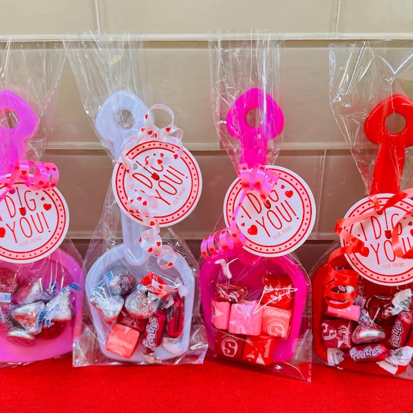 Valentine Treat Shovels - Classroom Treat - Gift - Party Favor - Candy Shovel - Personalized
