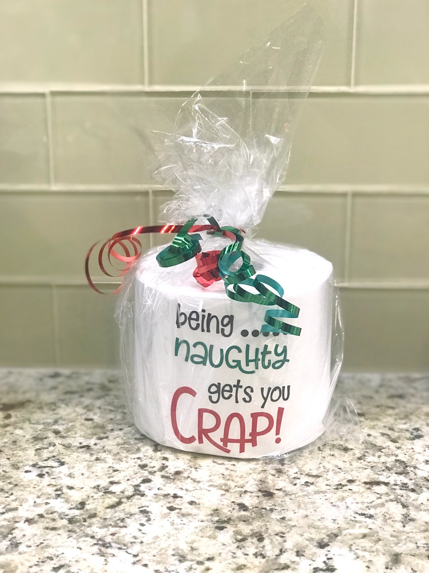 Fun Gag Gifts Crappiest Gift | Funny Gag Gifts | Christmas | Embroidered Toilet Paper Paper Christmas Gift Bags