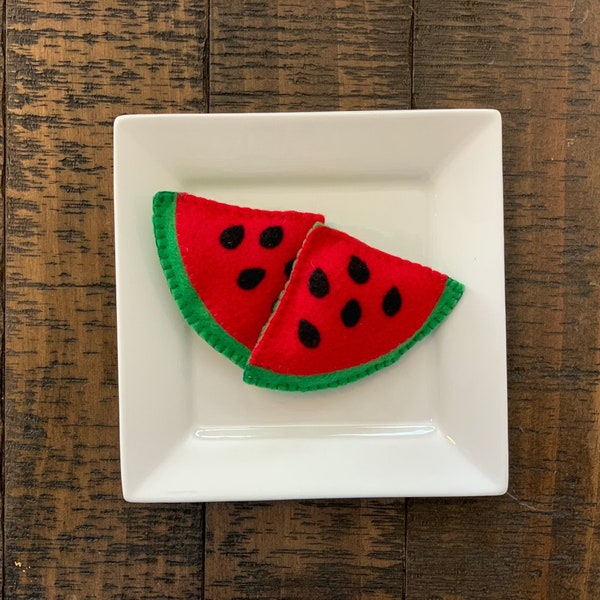 Watermelon Felt Slices - Fruit - Felt Food - Pretend Play - Summer Treat - Summer Decoration - Tier Tray