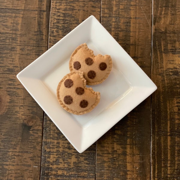 Bite out of Chocolate Chip Felt Cookies