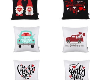 Valentine Throw Pillowcases 18X18 - Valentine's Day - Love - Gnomes