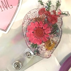 Resin Badge Reel for Nurses and Healthcare Workers Anatomical Heart Shape