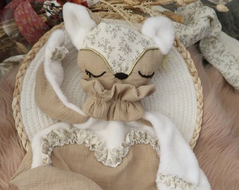 Großes personalisiertes Kuscheltier/doppelte Baumwollgaze