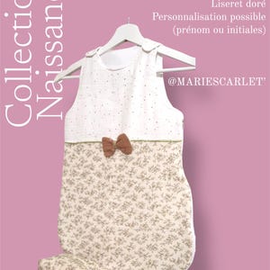 Baby sleeping bag Colette Collection / birth gift / double cotton gauze / portable changing mat / baby blanket / Gift made in France
