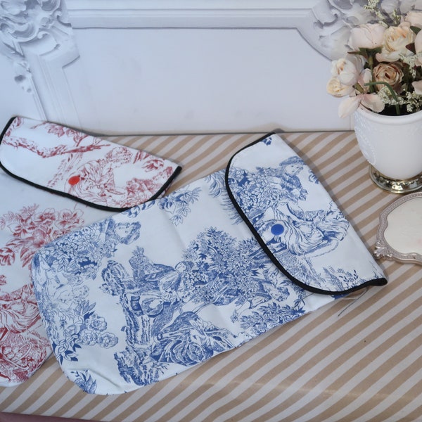 Toile de Jouy pouch/Multi-use pouch/Christmas gift/Kit made in France/Gift for her/Gift made in France