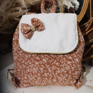 Sac à dos personnalisé /double gaze de coton bio/cadeau  de naissance/cartable enfant /Sac petite fille/Gift made in France/Cadeau fille