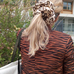 XXL scrunchie / trendy hair accessory / gift for her / headbands / fawn print satin