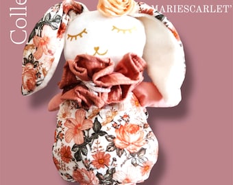 Plush Rabbit/Fabric Doll/English Garden Plush Toy/French Design/Newborn Gift/Child's Gift/Gift Made in France/Toy Rabbit