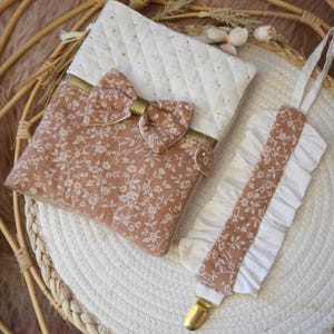 Health book cover/birth gift/double cotton gauze/baby accessory/gift made in France