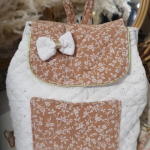Sac à dos  personnalisé/double gaze de coton bio/cadeau de  naissance/  cartable /sac maternelle /sac  à dos tendance/Gift made in France