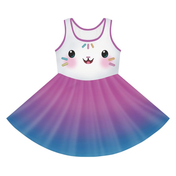 Toddler and Girls Cakey Costume Dress - Gabbys Dollhouse Cat Cupcake - Birthday Halloween Dress Up - A Line Party Outfit Toddler and Girls Cakey Costume Dress - Gabbys Dollhouse Cat Cupcake - Birthday Halloween Dress Up - A Line Party Outfit