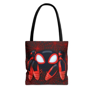 Spidey Inspired Halloween Trick-or-Treat Tote Bag Miles Morales TRACE-E TWIST-E Bot