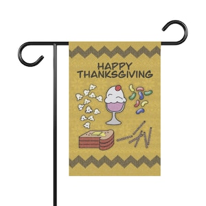 Thanksgiving Garden Banner Flag Inspired by Peanuts Charlie Brown