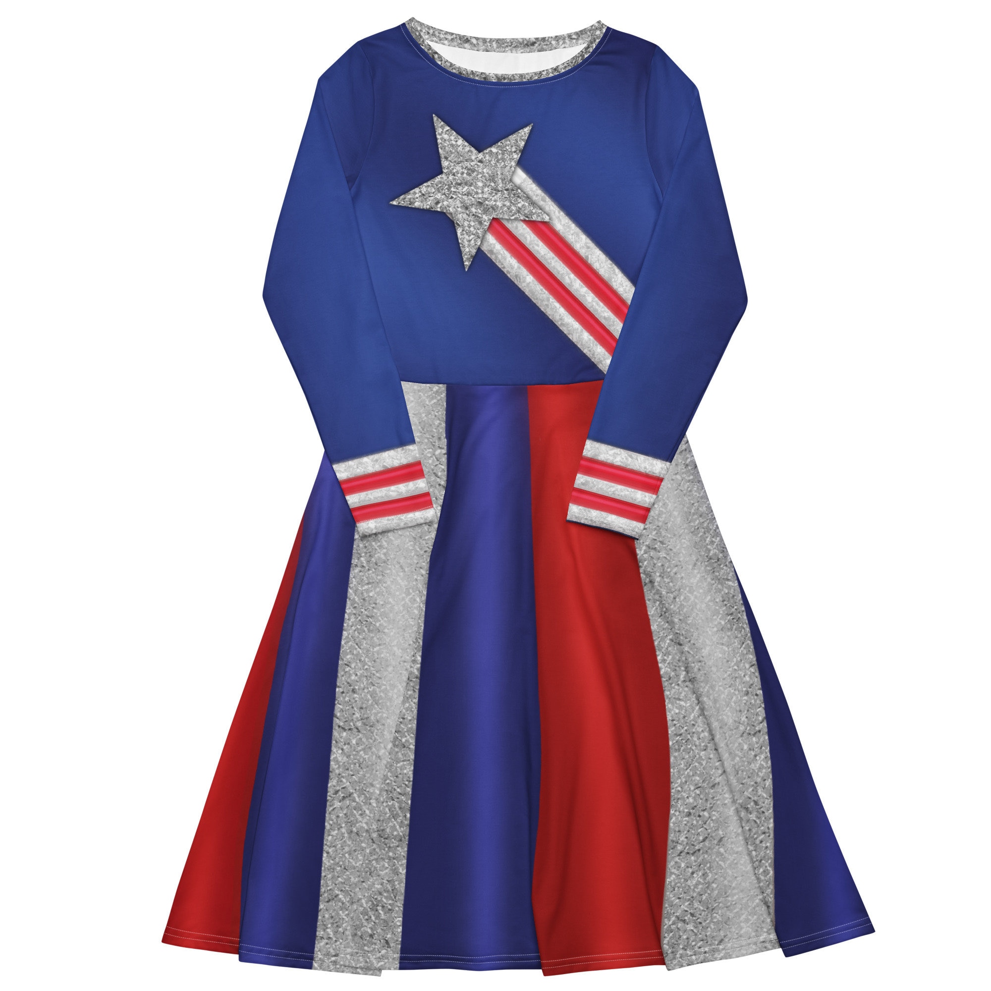 Molly Miss Victory Style long sleeve midi dress inspired by American Girl July fourth 4th