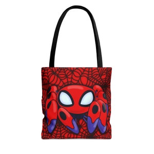 Spidey Inspired Halloween Trick-or-Treat Tote Bag TRACE-E Bot