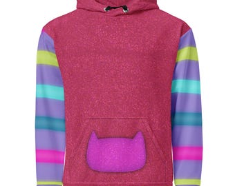 Adult DJ Catnip Style Costume Hoodie Unisex Men Women Recycled Athletic Hoodie inspired by Gabbys Dollhouse Unisex Hoodie