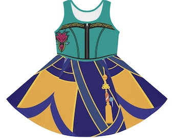 Kpop Demon Hunters Sleeveless Sundress for Girls and Toddlers, Zoey Style Costume Dress, Girls Fashion, Toddlers Outfit, Cute Kpop Dress,