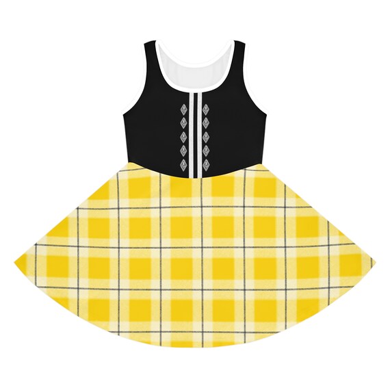 女の子用ハイランドダンスドレス エマ ウィグル イエロー タータン 