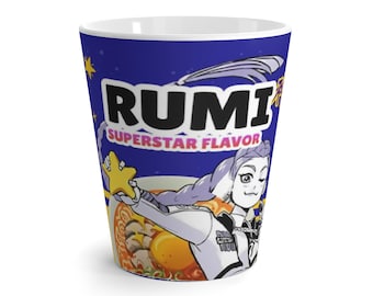 Rumi Ramen Latte Mug, Kpop Demon Hunters Inspired Mug, Coffee Cup, Tea Mug, Anime Fan Gift, Ramen Lover Gift