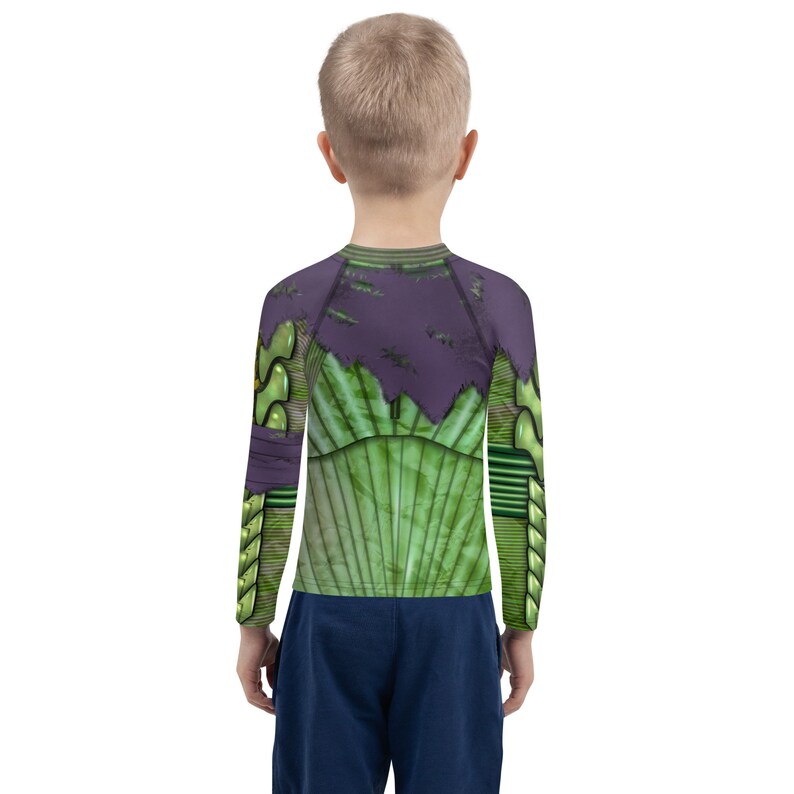 Green Goblin Inspired Spiderman Costume with Purple Cloak Detail