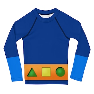 Kids Umizoomi Geo Inspired Blue Long Sleeve Costume Shirt - shapes belt