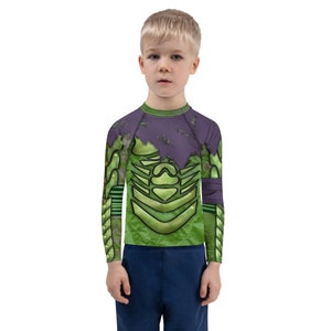 Green Goblin Inspired Spiderman Costume with Purple Cloak Detail
