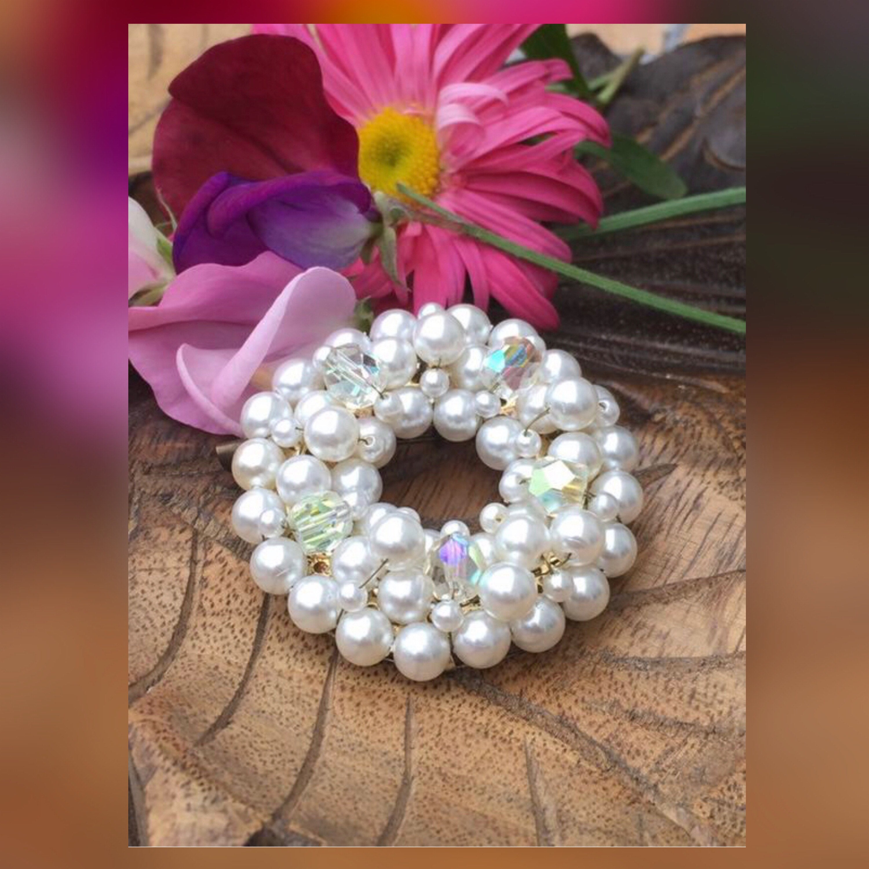 公式通販サイト - ファッション 通販 Vintage Circle Crystal Borealis Aurora and Pearl White 60's その他