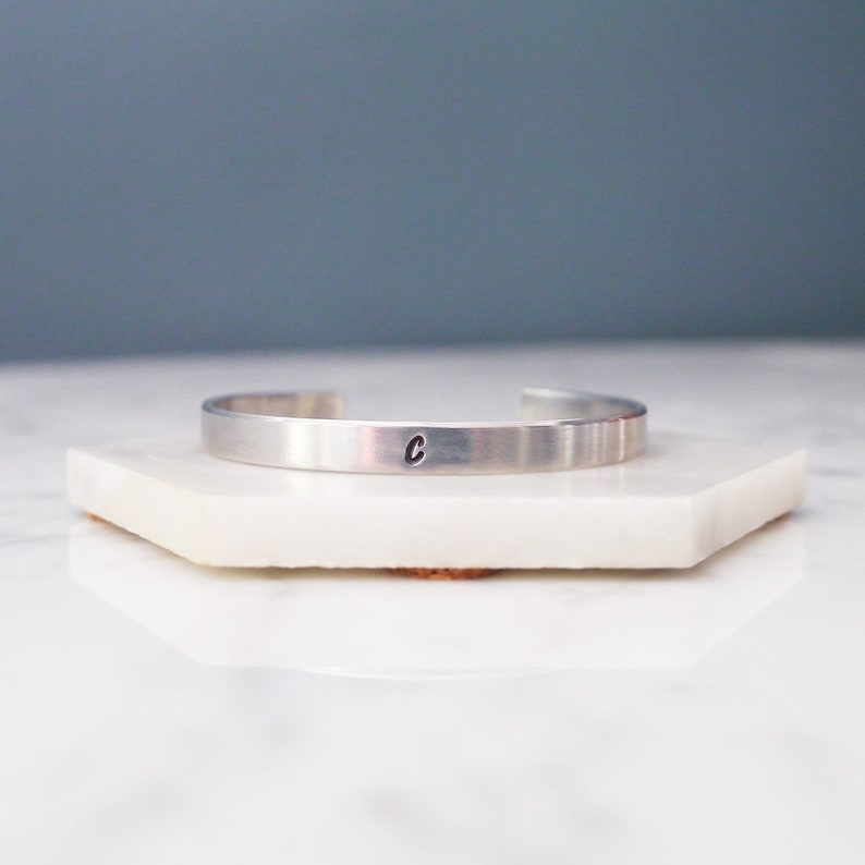 Memorial Bracelet for Pets Hand Stamped Initial Jewelry Pet Memorial Cuff Sympathy Gift