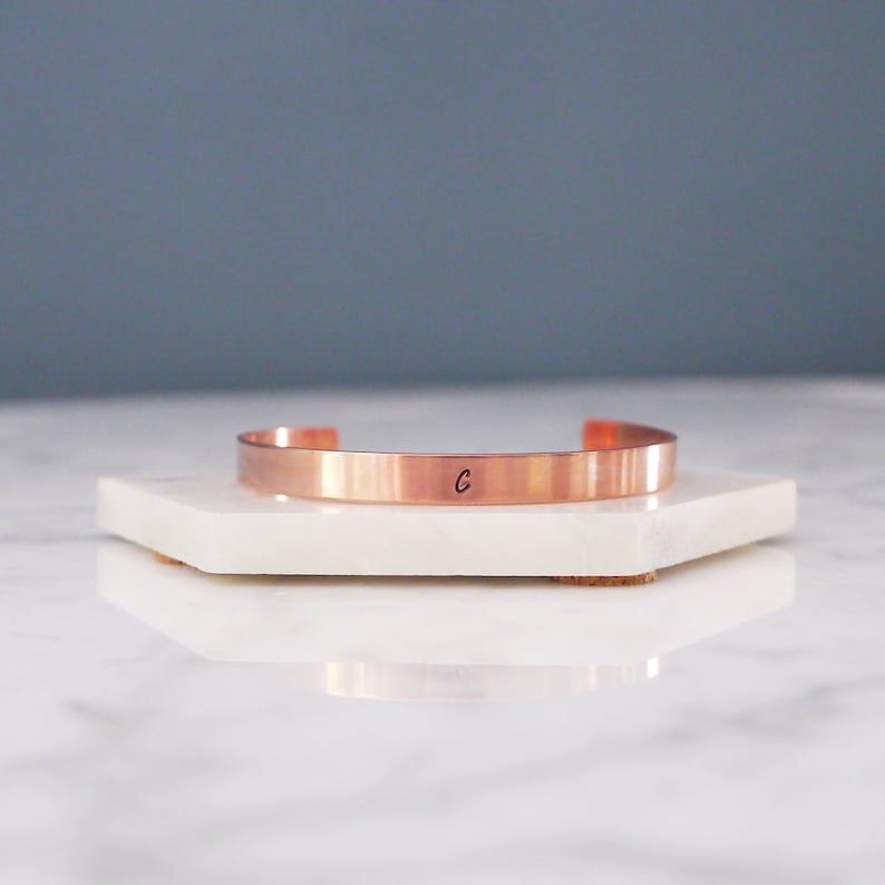 Memorial Bracelet for Pets Hand Stamped Initial Jewelry Pet Memorial Cuff Sympathy Gift