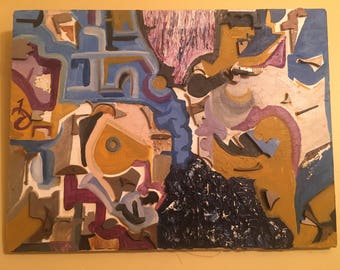 Abstract mixed media painting