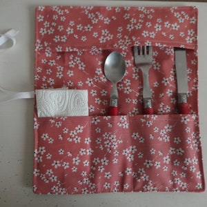 Bestek Rack / Gecoat katoen canvas / Floral patronen / Witte vlecht sluiting