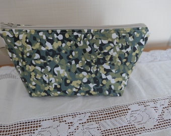 Trousse maquillage/Coton enduit/Couleurs tendance/Doublure toile unie imperméable/Fermeture zip