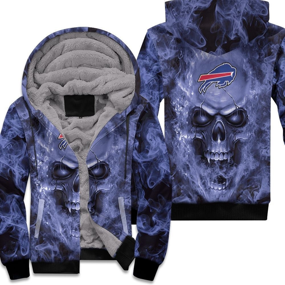 Buffalo Bills Fans Skull Unisex Fleece 3D Hoodie