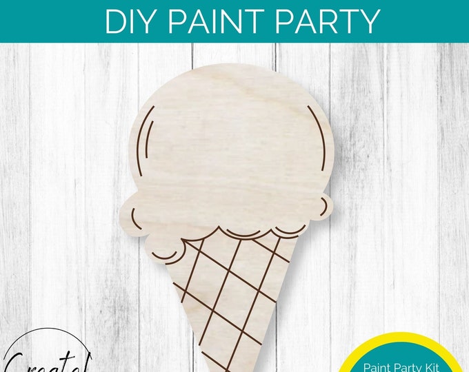 Ice Cream Party Paint Kit, Art Party kit, Kids Paint Party Kit, Kid's Activity Party Favor, DIY Kids Craft Party Kit, DIY Kids Party Favor