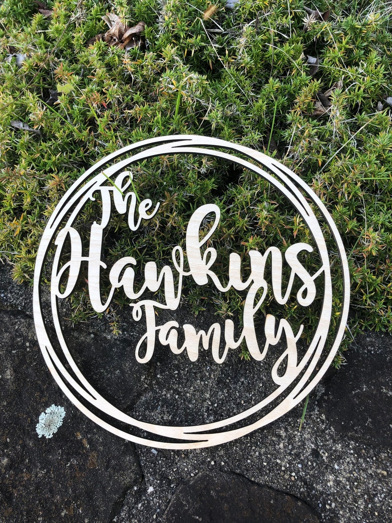 Custom Name Wreath Family Name Door Hanger Custom Door Etsy