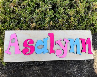Personalized Wooden Name Puzzle, Baby Shower, First Birthday, Christmas, Easter, Gifts for Kids, Custom Toddler Toys