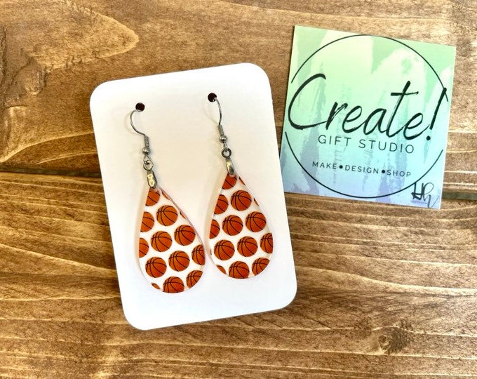 Cute Basketball earrings, Sports Dangle Earrings, Baseball, Softball, Basketball, football, soccer, Volleyball,