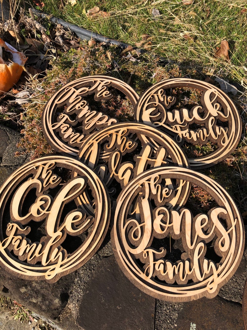 Custom Name Wreath Family Name Door Hanger Custom Door Etsy