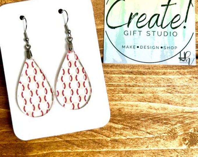 Cute Baseball earrings, Sports Dangle Earrings, Baseball, Softball, Basketball, football, soccer, Volleyball,