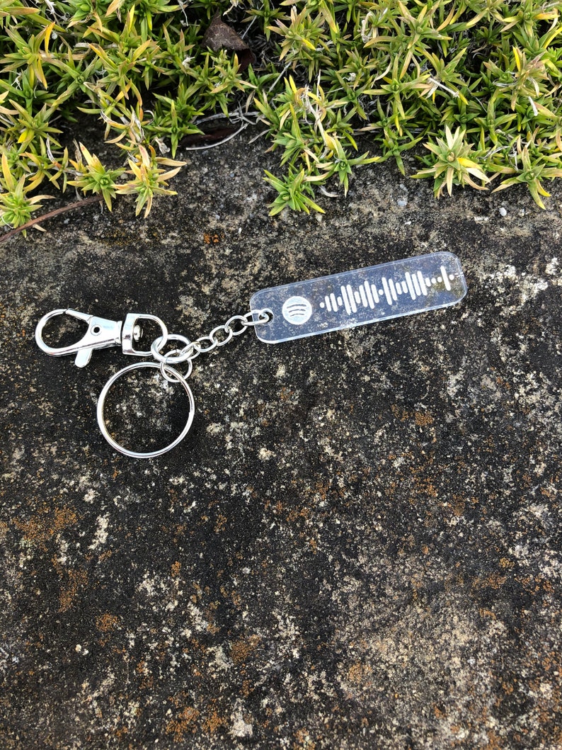 Custom Spotify Keychain Engraved Spotify Code Keychain Etsy