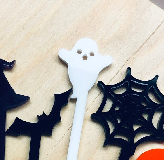 Cute Ghost Swizzle Sticks, Halloween Drink Stirrers, Acrylic Stir Sticks,  Halloween Stir Sticks, Halloween Barware, Ghost Drink Stirrers