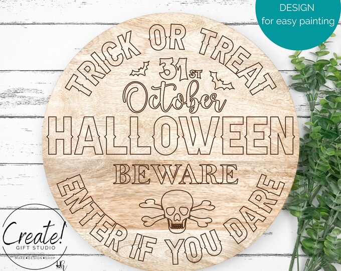 DIY Enter if you Dare Halloween door sign Adult Craft Kit, DIY Door hanger kit, DIY paint kit for adults, Paint By Line door sign