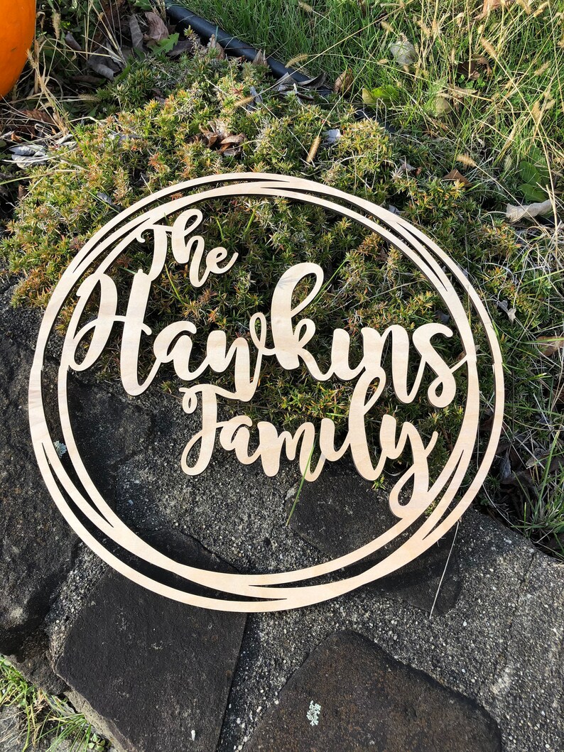 Custom Name Wreath Family Name Door Hanger Custom Door Etsy