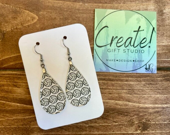 Cute Volleyball earrings, Sports Dangle Earrings, Baseball, Softball, Basketball, football, soccer, Volleyball,