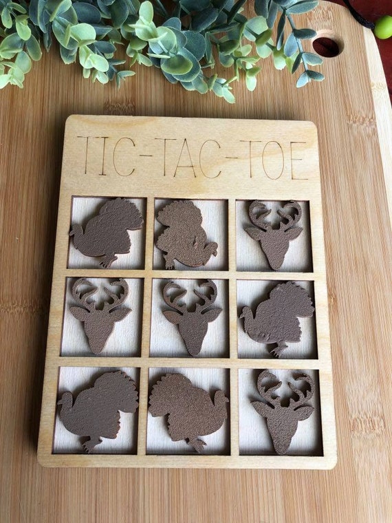 Fall Tic Tac Toe Board and Pieces Games for Kids Coffee 