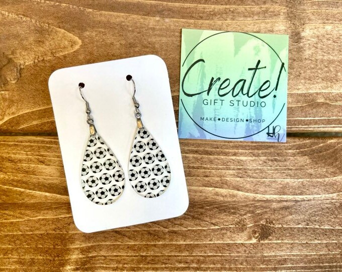 Cute Soccer earrings, Sports Dangle Earrings, Baseball, Softball, Basketball, football, soccer, Volleyball,